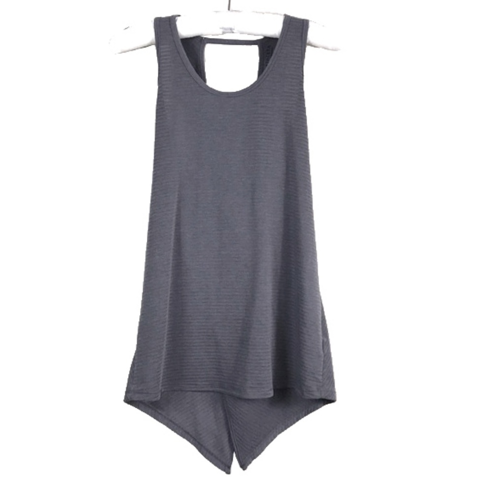 Athleta grey textured stripe flow tank size XS-M